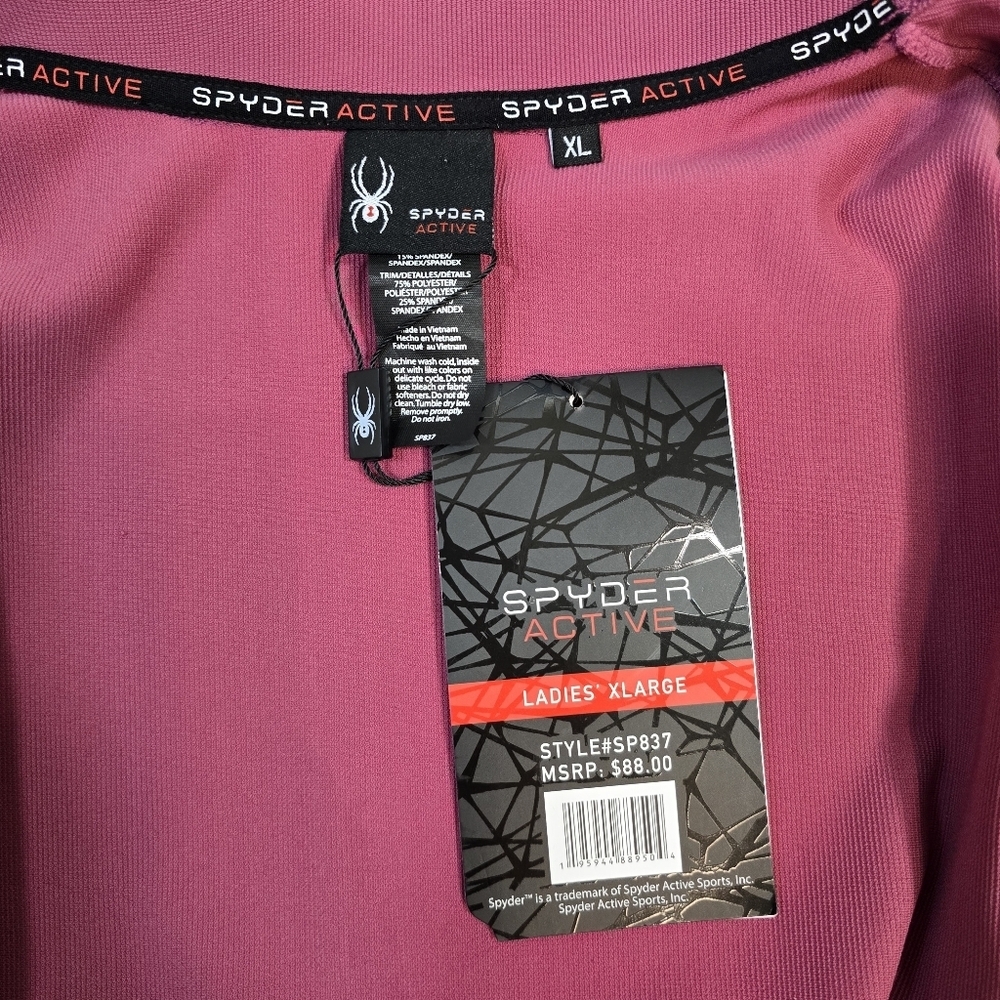 NWT Spyder Muave Ribbed Lightweight Long Sleeve Zip Up Jacket Extra Large - Picture 5 of 10